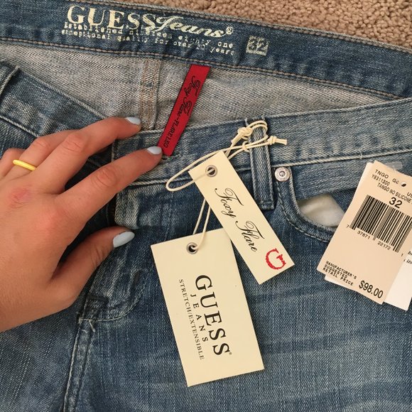 Guess Foxy Flare Jeans Flare Low Rise Stretch Embellished Denim NWT 32 - Picture 10 of 11